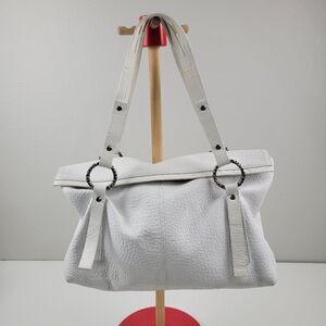 Marco Buggiani White Leather Shoulder Bag Purse‎